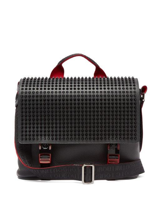 Matchesfashion.com Christian Louboutin - Loubiclic Spike Embellished Leather Cross Body Bag - Mens - Black