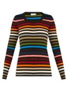 Sonia Rykiel Striped Scoop-neck Ribbed-knit Sweater