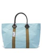 Haulier - Utility Large Striped Cotton-canvas Tote Bag - Mens - Light Blue