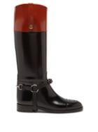 Gucci - Zelda Harness-embellished Leather Knee-high Boots - Womens - Black