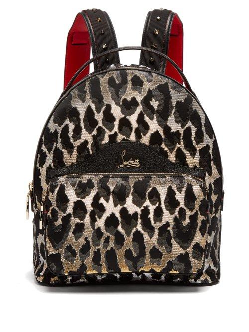Matchesfashion.com Christian Louboutin - Backloubi Small Leopard Brocade Backpack - Womens - Leopard