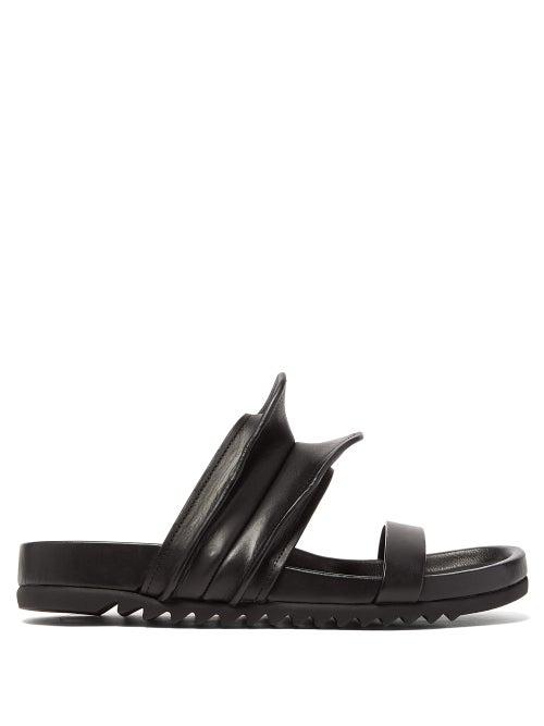 Matchesfashion.com Rick Owens - Brancusi Sculpted Leather Slides - Womens - Black