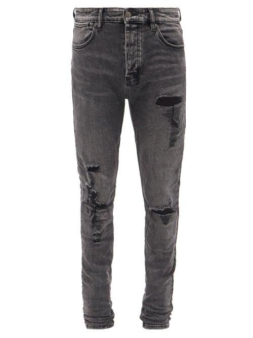 Mens Rtw Ksubi - Van Winkle Angst Trash Distressed Skinny-leg Jeans - Mens - Black
