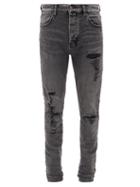 Mens Rtw Ksubi - Van Winkle Angst Trash Distressed Skinny-leg Jeans - Mens - Black