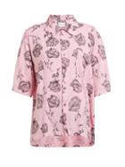 Matchesfashion.com Aries - Rose Print Bowling Shirt - Womens - Pink Multi