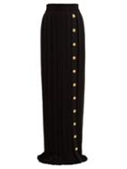 Matchesfashion.com Balmain - Pleated Maxi Skirt - Womens - Black