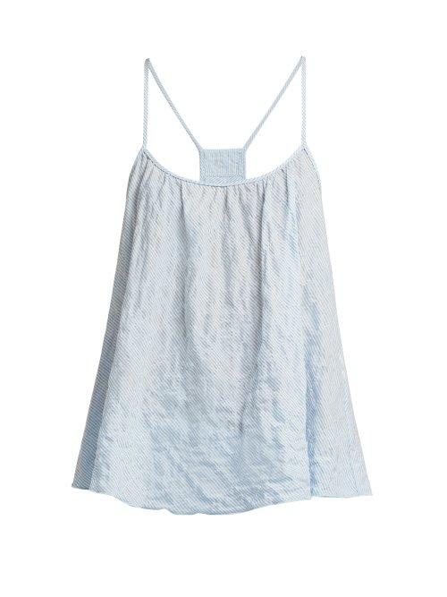 Matchesfashion.com Loup Charmant - Scoop Cotton Metalass Cami Top - Womens - Blue Stripe