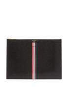 Matchesfashion.com Thom Browne - Pebbled-leather Tablet Pouch - Mens - Black