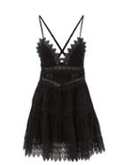 Charo Ruiz - Rachel Guipure-lace Cotton-voile Mini Dress - Womens - Black