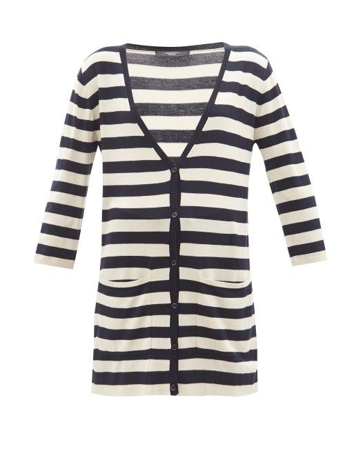 Ladies Rtw Weekend Max Mara - Fiordi Cardigan - Womens - White Navy