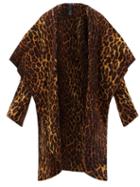 Matchesfashion.com Norma Kamali - Shawl-collar Leopard-print Jersey Coat - Womens - Animal