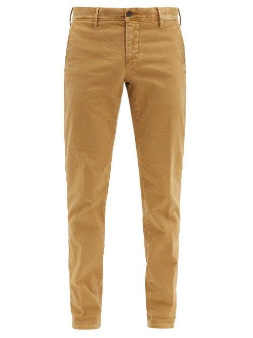 Matchesfashion.com Incotex - Slim-fit Stretch-cotton Blend Chino Trousers - Mens - Beige