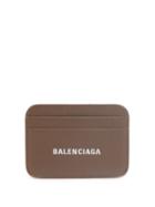 Matchesfashion.com Balenciaga - Logo-print Leather Cardholder - Womens - Beige