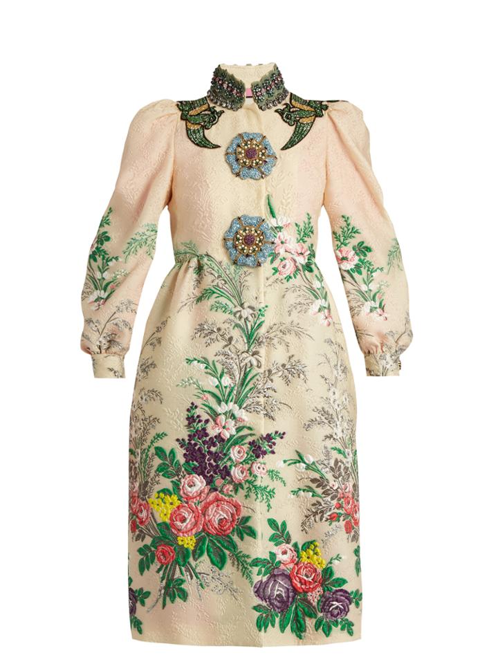 Gucci Embellished Floral-cloqu Coat