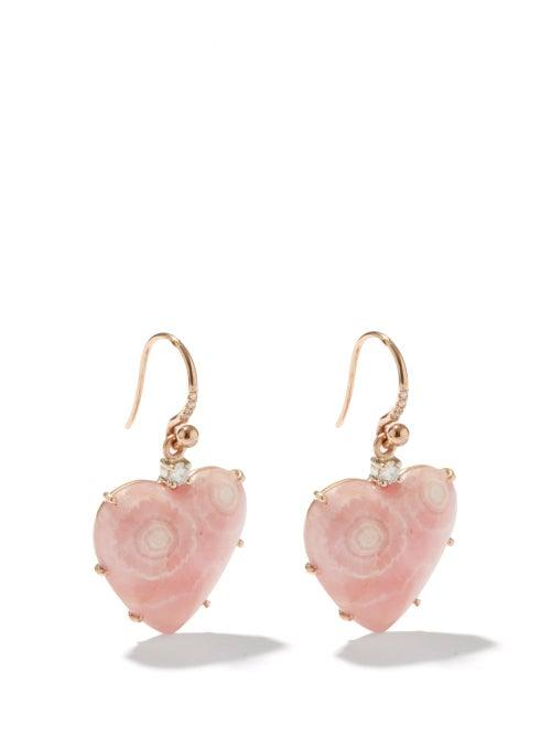 Ladies Fine Jewellery Irene Neuwirth - Love Diamond & 18kt Rose-gold Earrings - Womens - Pink Multi
