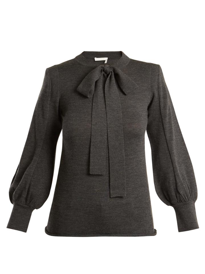 Chloé Padded-shoulder Wool Sweater