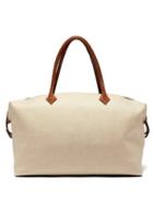 Matchesfashion.com Mtier London - Perriand Linen Canvas And Leather Weekend Bag - Womens - Beige Multi