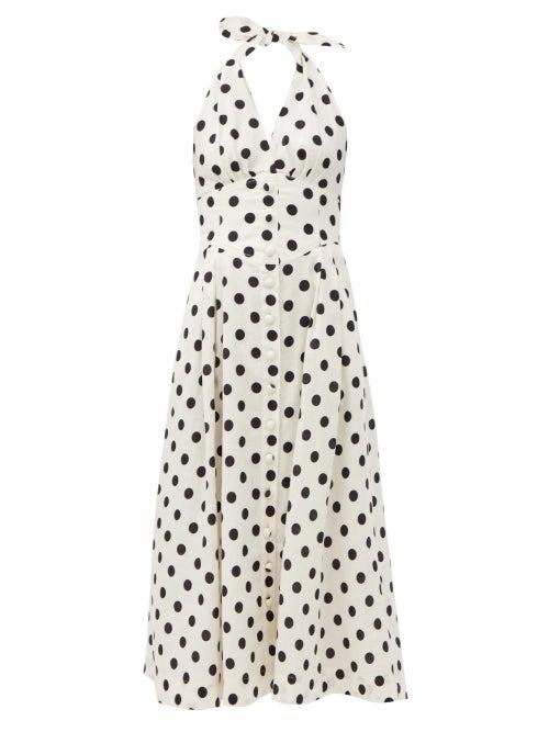 Matchesfashion.com Zimmermann - Bellitude Polka-dot Linen-blend Dress - Womens - White Print