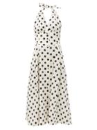 Matchesfashion.com Zimmermann - Bellitude Polka-dot Linen-blend Dress - Womens - White Print