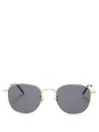 Matchesfashion.com Saint Laurent - Tortoiseshell Tip Square Metal Sunglasses - Mens - Gold