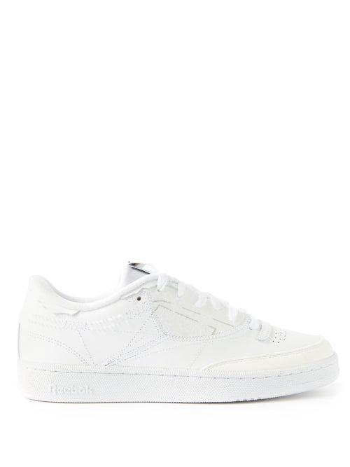 Reebok X Margiela - Club C Memory Of Shoes Leather Trainers - Womens - White