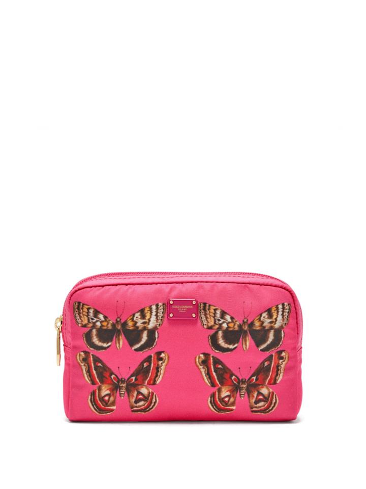 Dolce & Gabbana Butterfly-print Zip-around Cosmetics Bag