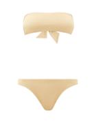 Matchesfashion.com My Beachy Side - Bandeau Metallic Bikini - Womens - Gold