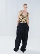 Raey - Wide-leg Pleat Front Wool Trousers - Womens - Black