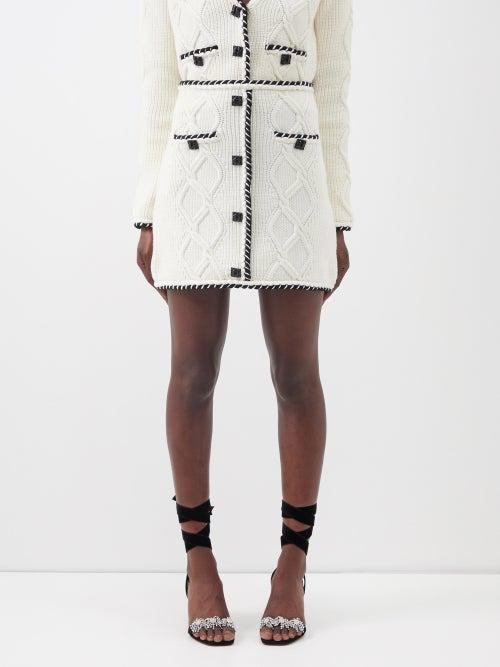 Self-portrait - Cable-knit Mini Skirt - Womens - Multi