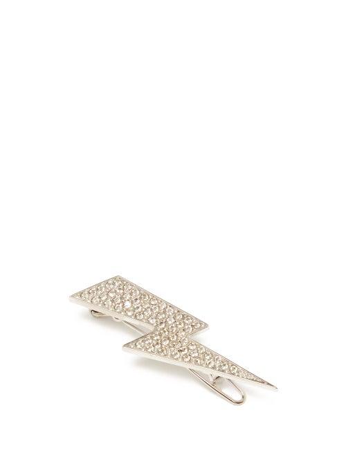 Matchesfashion.com Isabel Marant - Crystal Embellished Lightning Bolt Hair Clip - Womens - Silver