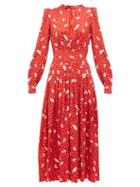 Matchesfashion.com Alessandra Rich - Polka Dot Silk Dress - Womens - Red White