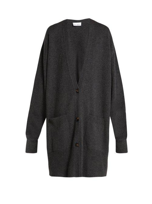 Matchesfashion.com Raey - Long Line Cashmere Grandad Cardigan - Womens - Charcoal