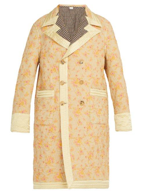 Matchesfashion.com Gucci - Reversible Floral Print And Checked Quilted Coat - Mens - Cream