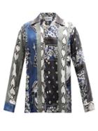 Matchesfashion.com Noma T.d. - Patchwork Floral-print Satin Shirt - Mens - Black Multi