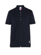 Matchesfashion.com Thom Browne - Stripe Trim Cotton Polo Shirt - Mens - Navy