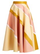 Roksanda Striped Cotton-blend A-line Skirt