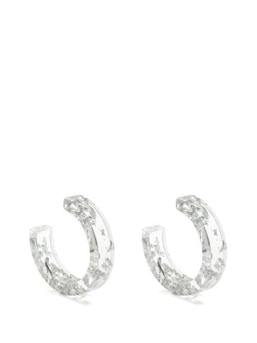 Isabel Marant - Metallic-inlay Hoop Earrings - Womens - Clear