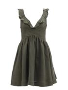 Casa Raki - Damasia Organic-linen Sun Dress - Womens - Khaki