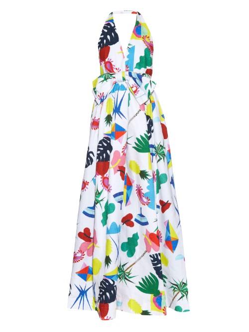 Isolda Halterneck Niemeyer-print Dress