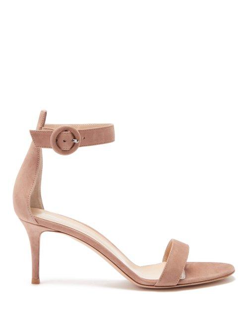Matchesfashion.com Gianvito Rossi - Portofino 70 Suede Sandals - Womens - Nude