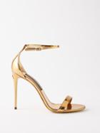 Dolce & Gabbana - Keira 115 Mirrored-leather Sandals - Womens - Gold