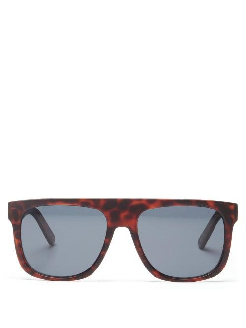 Matchesfashion.com Le Specs - Covert Flat-top Tortoiseshell-acetate Sunglasses - Womens - Tortoiseshell