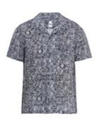 120 Lino Short-sleeved Aztec-pattern Linen Shirt