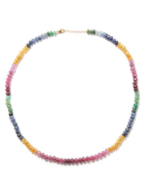 Jia Jia - Arizona Rainbow Long Sapphire & 14kt Gold Necklace - Womens - Multi