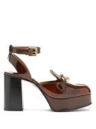 Matchesfashion.com See By Chlo - Mahe Curb-chain Leather Platform Loafers - Womens - Burgundy