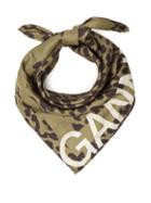 Matchesfashion.com Ganni - Leopard-print Satin-twill Scarf - Womens - Khaki