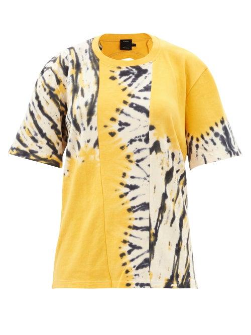Proenza Schouler - Oversized Tie-dye Cotton-blend T-shirt - Womens - Yellow