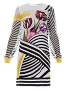 Mary Katrantzou Christie Tulip Stripe-print Chiffon Dress