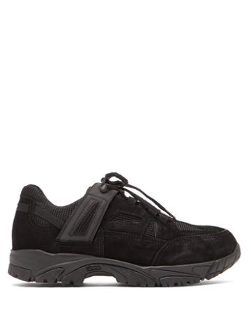 Matchesfashion.com Maison Margiela - Security Suede And Mesh Trainers - Mens - Black