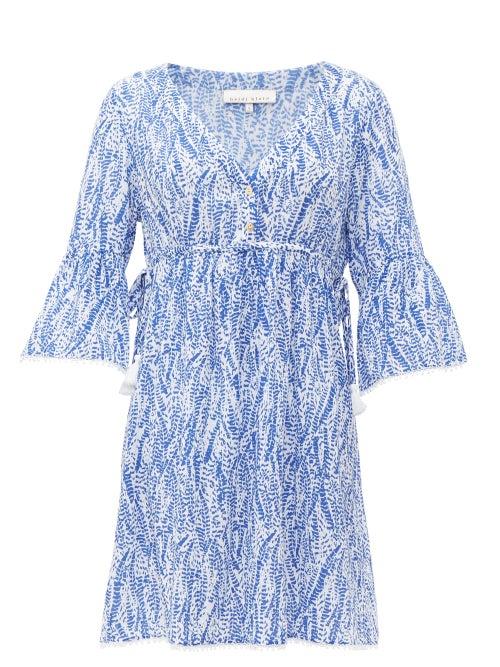 Matchesfashion.com Heidi Klein - Amoudi Bay Cotton Kaftan - Womens - Blue